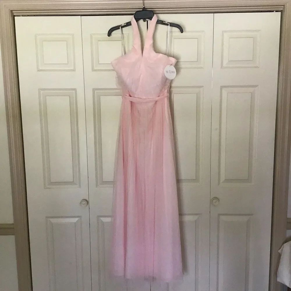 NWT WToo 560 Ice Pink Halter Bridesmaids Formal Dress Read All